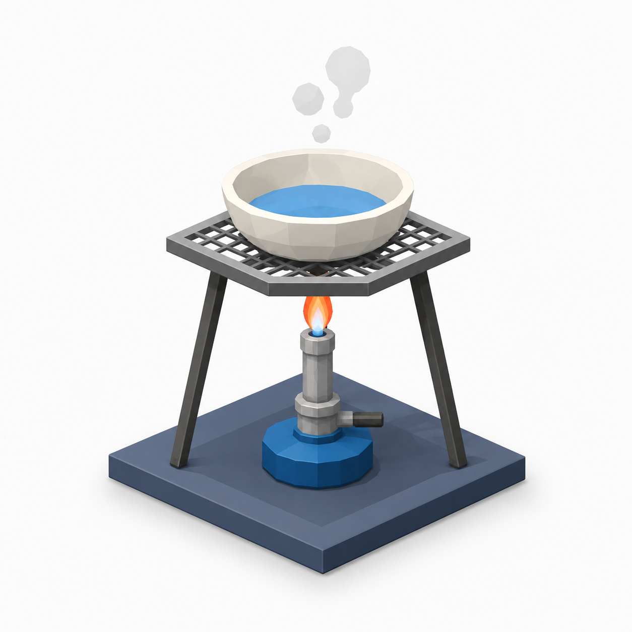 Evaporation to dryness: solution heated in an evaporating dish until only solid remains